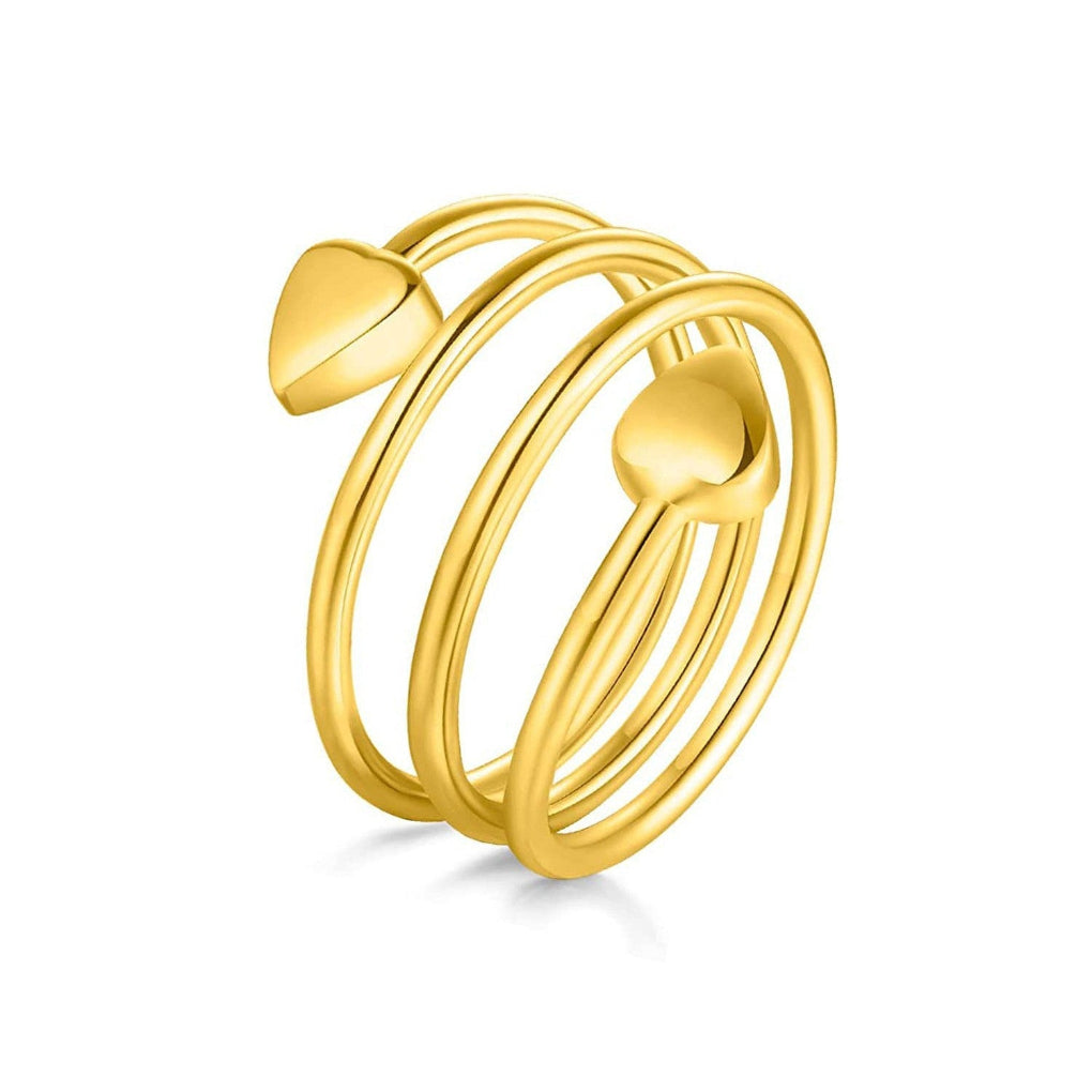Peach Heart Stainless Steel Magnet Ring Health Anti-snoring Ring