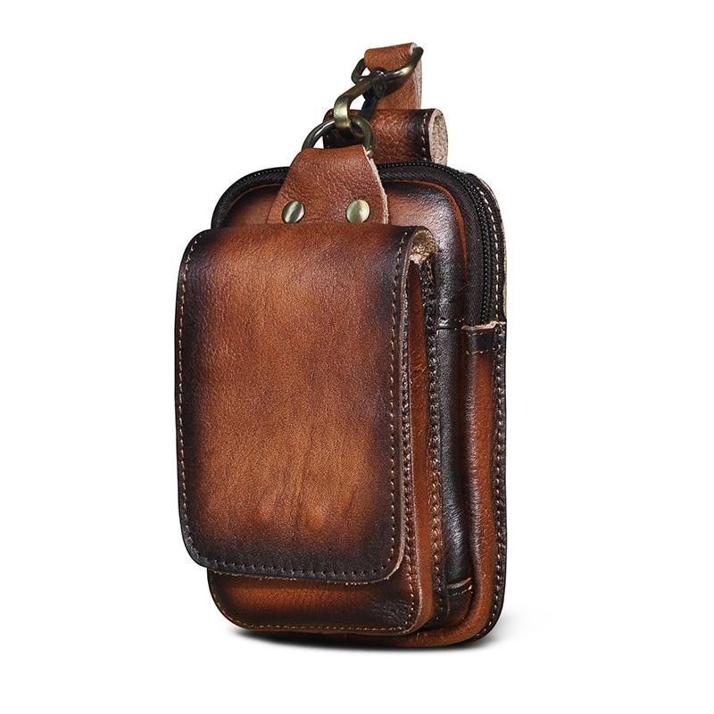 Hoftebag i ekte skinn for menn