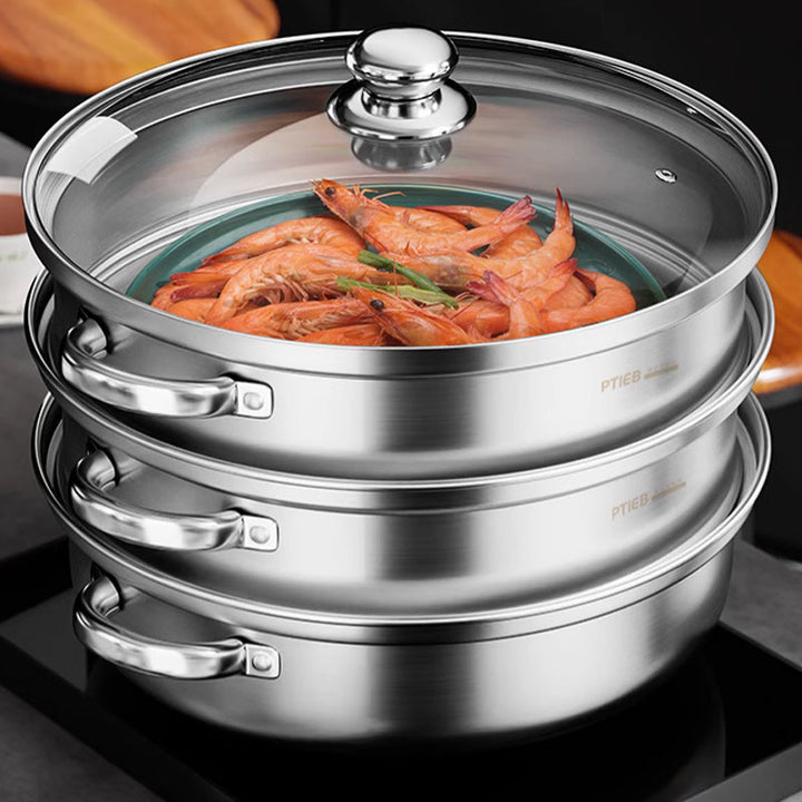 Dampkoker med 3 etasjer – NutriSteam