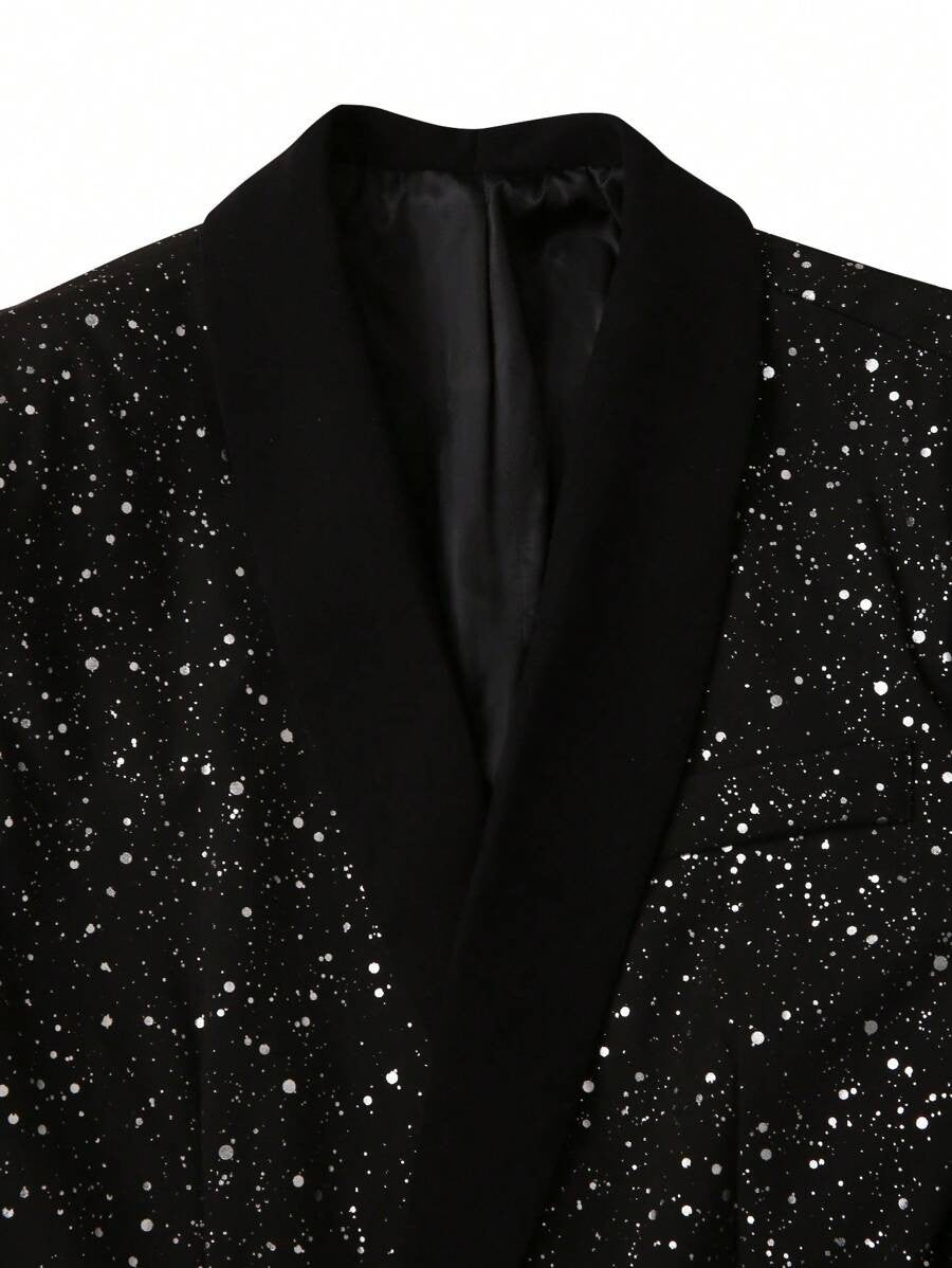 Herre Glitterdress med Blazer og Bukse - Svart