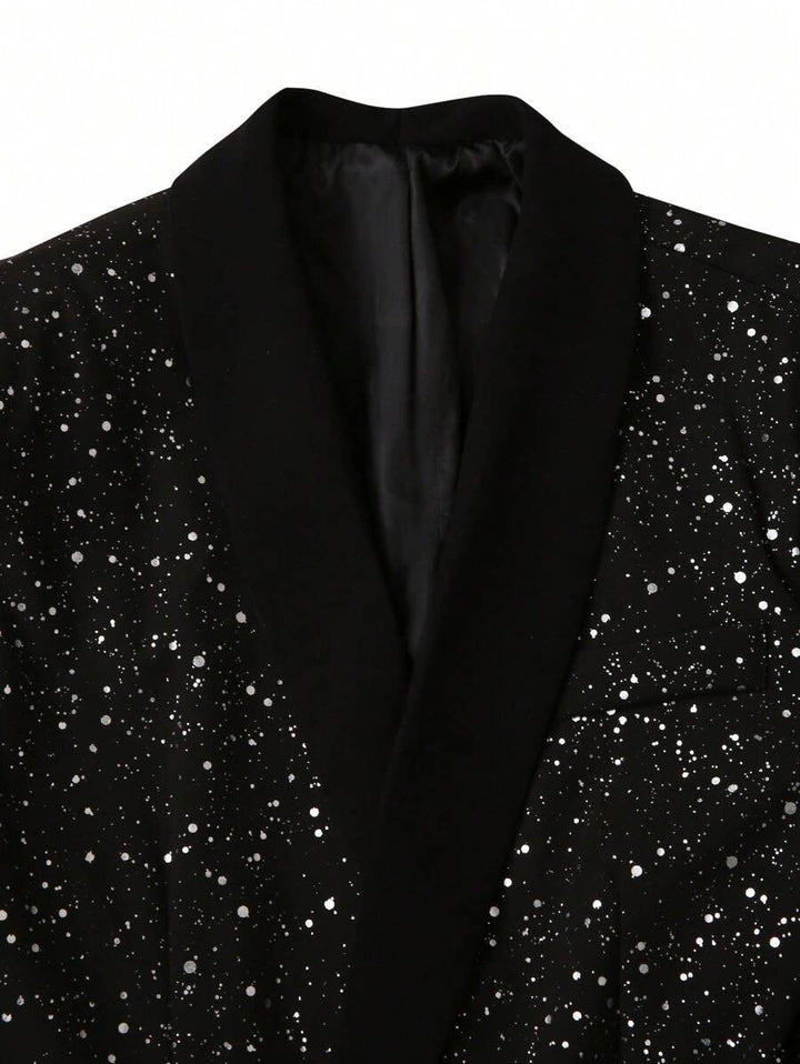 Herre Glitterdress med Blazer og Bukse - Svart