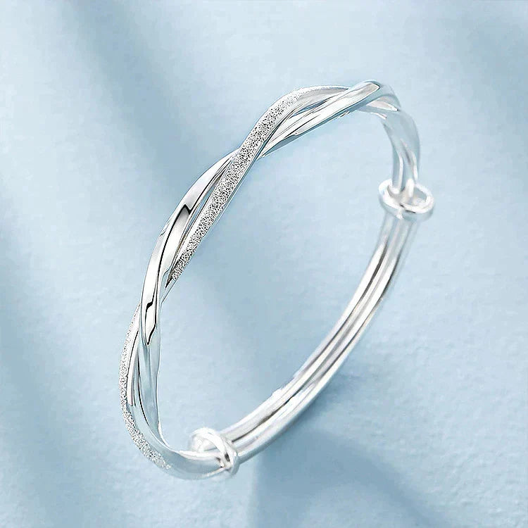 Flettet Sølvarmbånd - Elegant og Justerbart Design