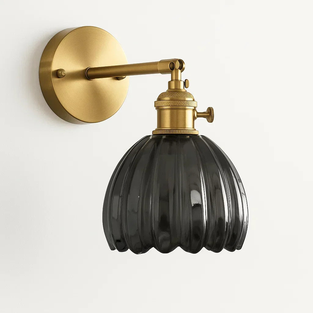 Retro vegglampe | Tulipandesign i glass | Elegant belysning