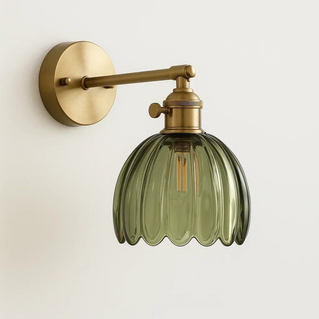 Retro vegglampe | Tulipandesign i glass | Elegant belysning