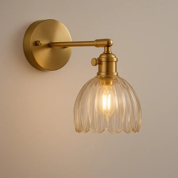 Retro vegglampe | Tulipandesign i glass | Elegant belysning