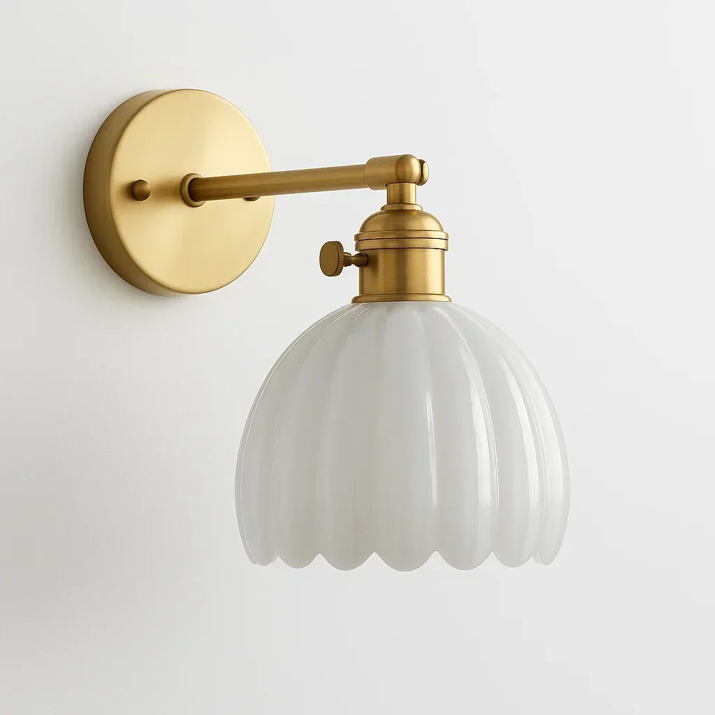 Retro vegglampe | Tulipandesign i glass | Elegant belysning