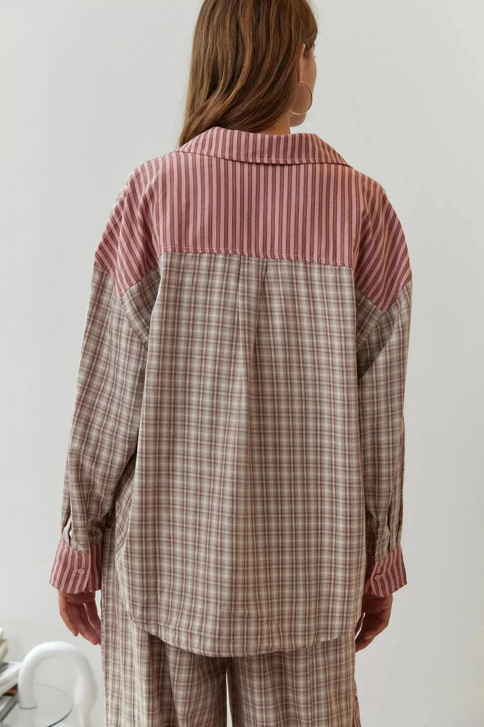Dame Pyjamassett med Knappedetalj og Bukse med Snøring
