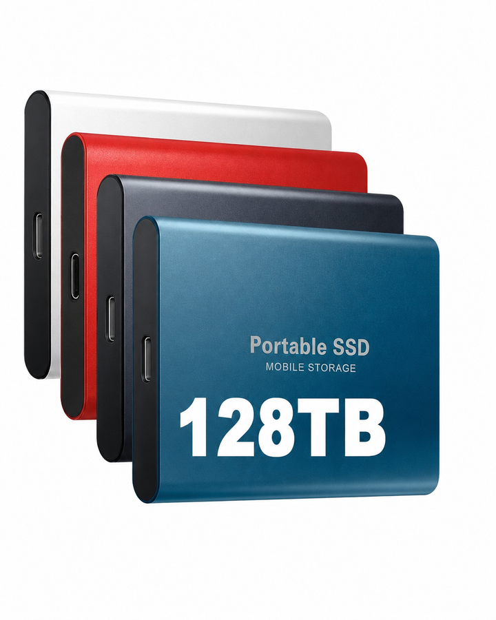 Ekstern 128 TB SSD – kompakt, rask og bærbar
