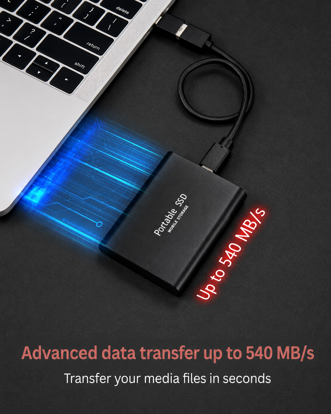 Ekstern SSD 128 TB - kompakt, rask og bærbar lagringsenhet