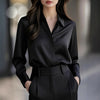 Kvinne Langermet Lapel Bluse