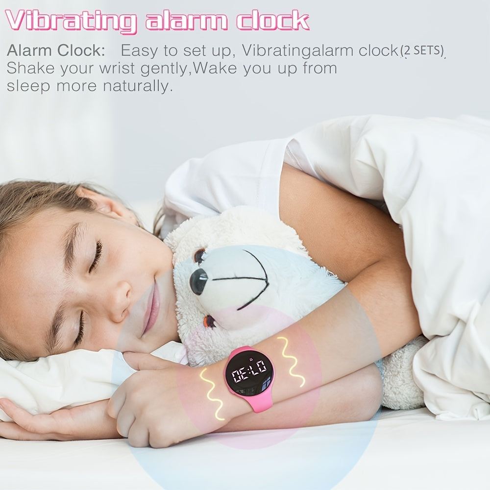 Digital LED-klokke med skritteller og vibrasjonsalarm – Fitnesstracker for barn