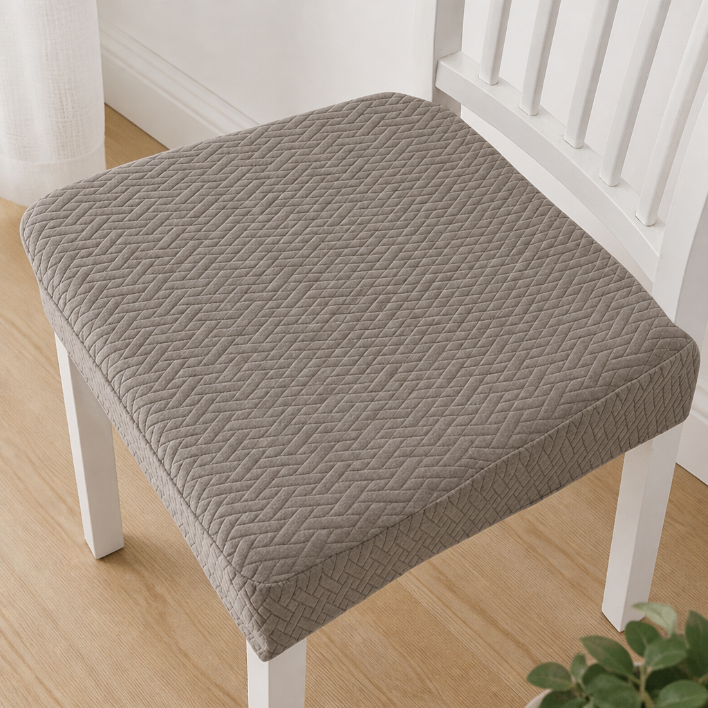 Vanntette elastiske vevde stolovertrekk, sklisikker jacquard-polyester