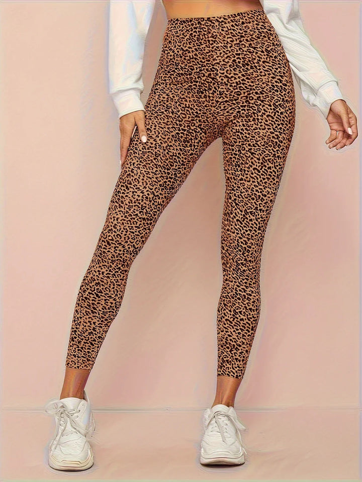 Kvinners Leopard Mønster Høy-Liv Leggings