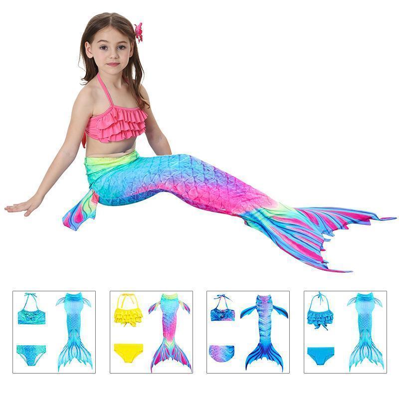 Havfrue-badedrakt for barn – Prinsessebikinisett