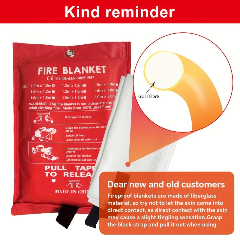 Brannteppe for nødstilfeller for familier og bedrifter – Flammehemmende brannteppe for kjøkken, kontor og bil