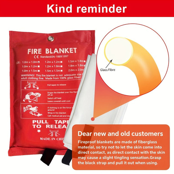 Brannteppe for nødstilfeller for familier og bedrifter – Flammehemmende brannteppe for kjøkken, kontor og bil