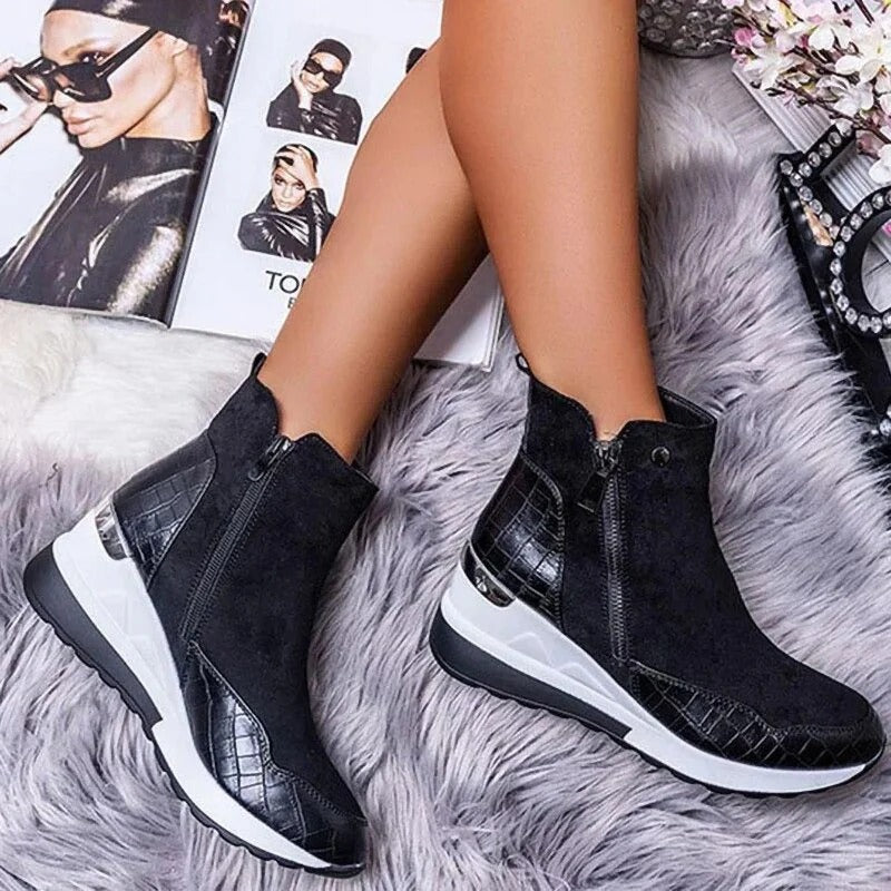 Ortopediske Mid-Høyde Lær Ankelstøvler