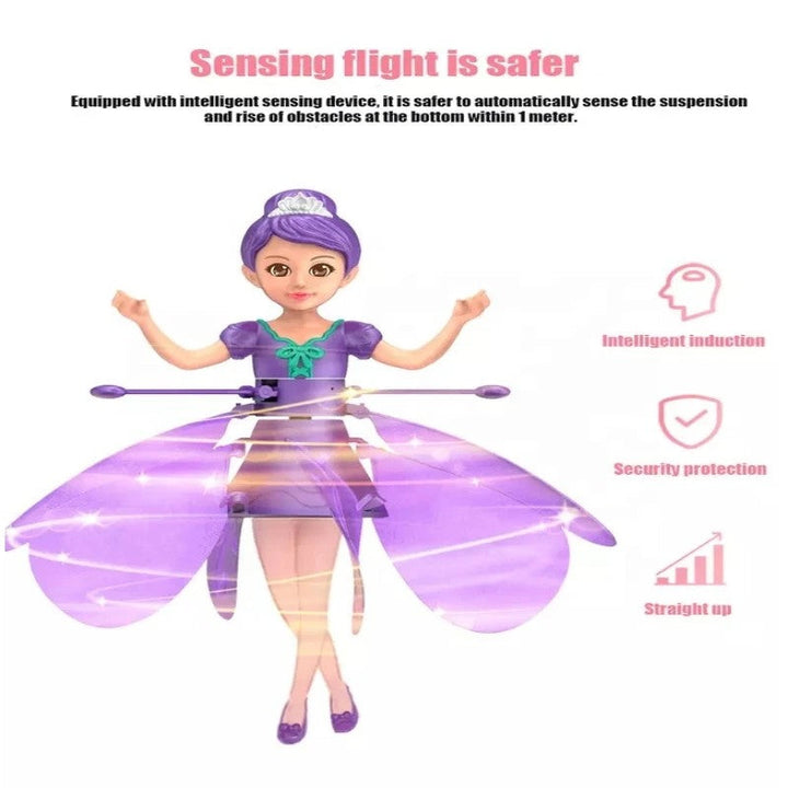 Flygende dukke med lys - dansesimulering og gestenstyring - magisk flygende leketøy for barn
