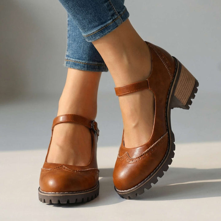 Vintage Mary Jane-sko for dame med justerbar reim
