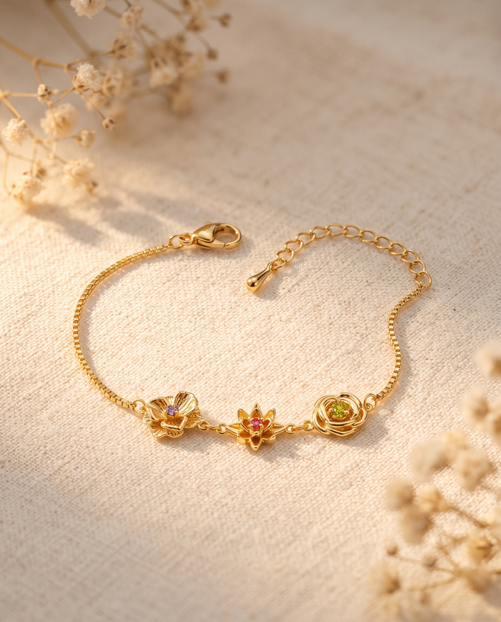 Fødselsblomst-armbånd – én blomst per barn