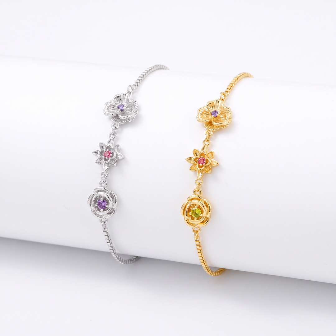 Fødselsblomst-armbånd – én blomst per barn