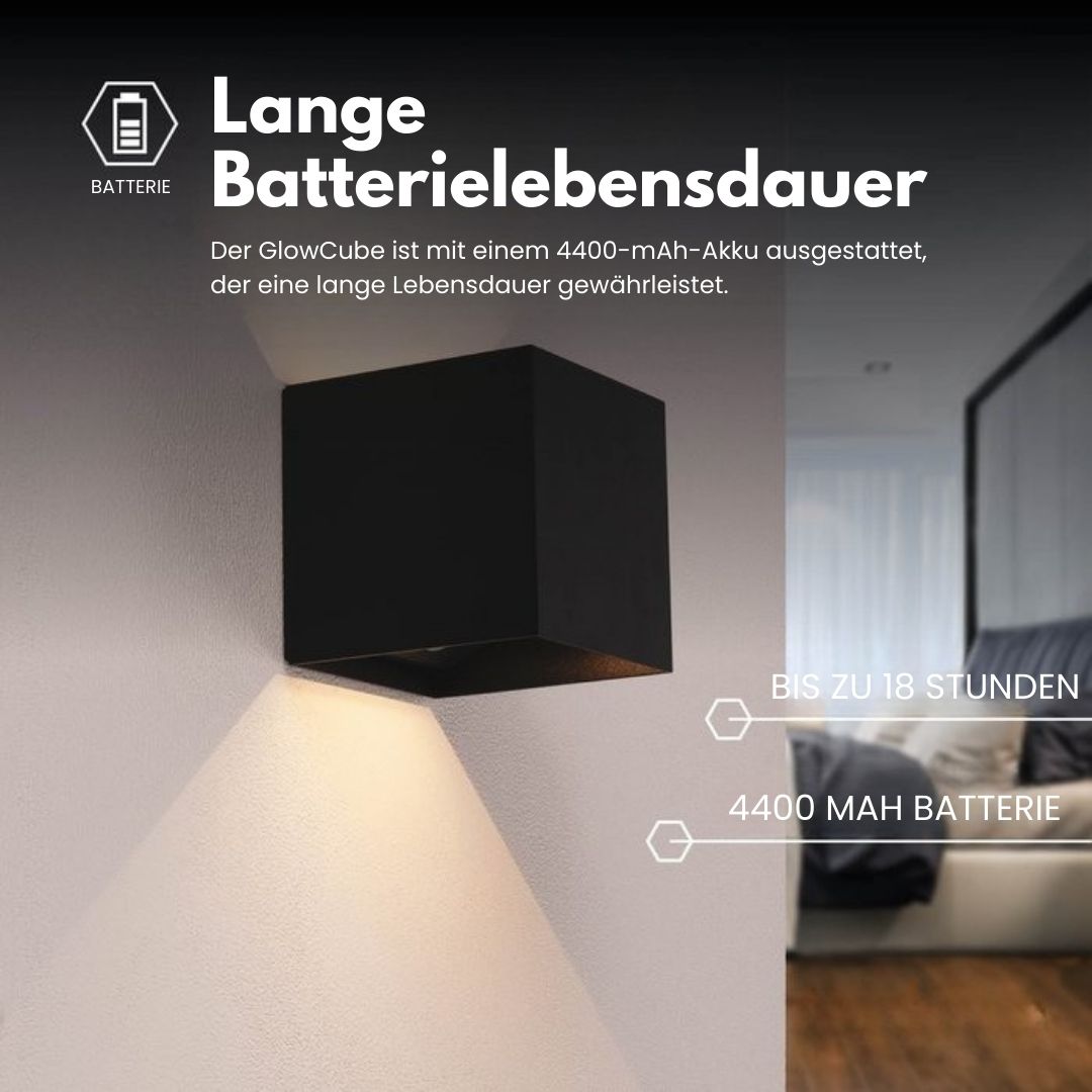 Trådløs Vegglampe for Innendørs og Utendørs Bruk | LED-lampe med Batteri og Sensor | GlowCube