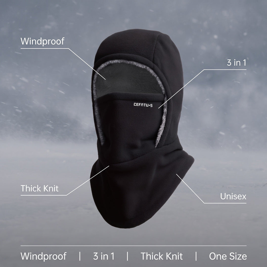 Vindtett Balaklava 3-i-1 – Lue, Skjerf og Ansiktsmaske