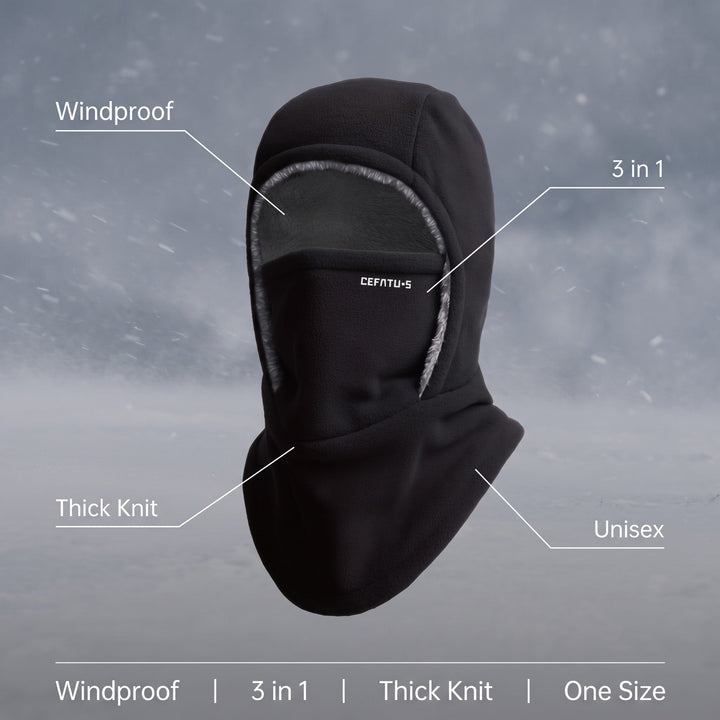 Vindtett Balaklava 3-i-1 – Lue, Skjerf og Ansiktsmaske