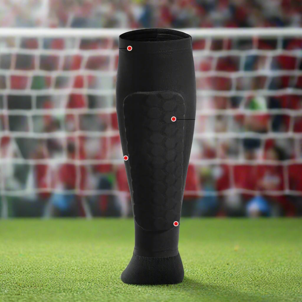 EliteGuard Pro Bikubemønstrede Leggskinn | Slitesterke Kompresjonsermer for Fotball for Økt Sikkerhet og Bevegelighet