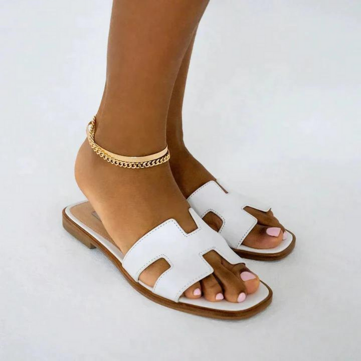 Dame-sandaler med H-profil i vegansk skinn - Komfortable og elegante