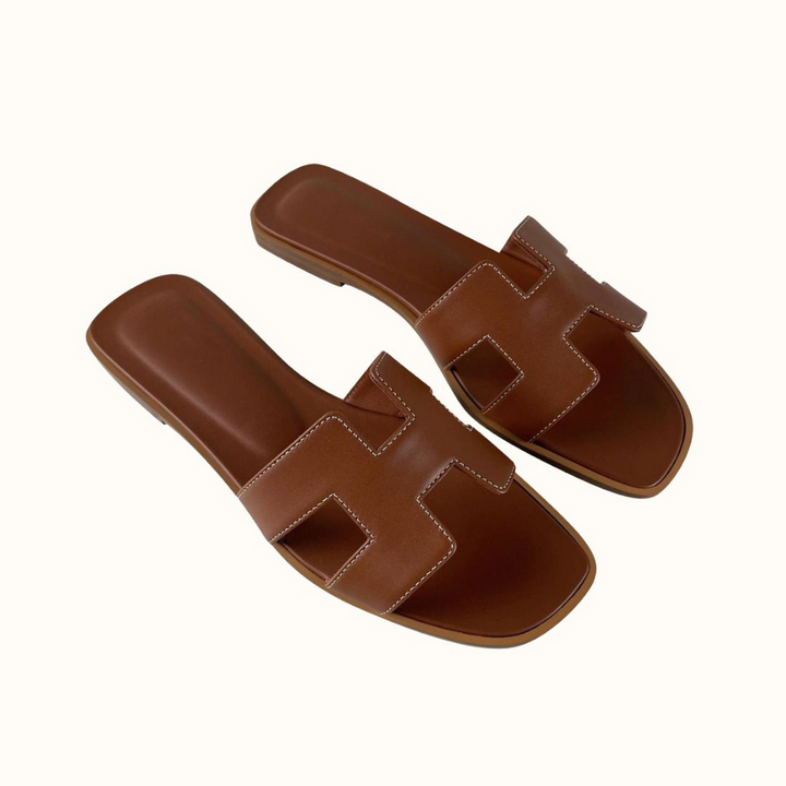 Dame-sandaler med H-profil i vegansk skinn - Komfortable og elegante