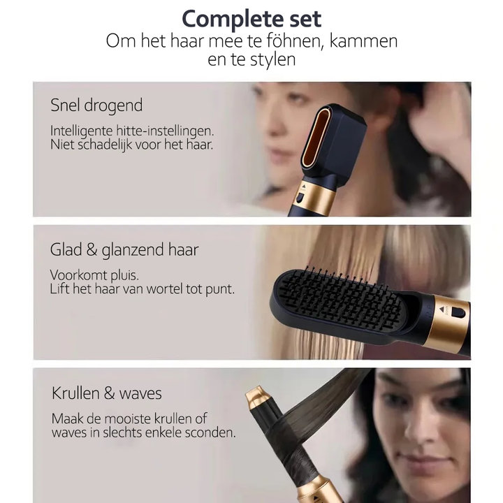 Multifunksjonell 5-i-1 hårstyler med ionteknologi - AuraStyle