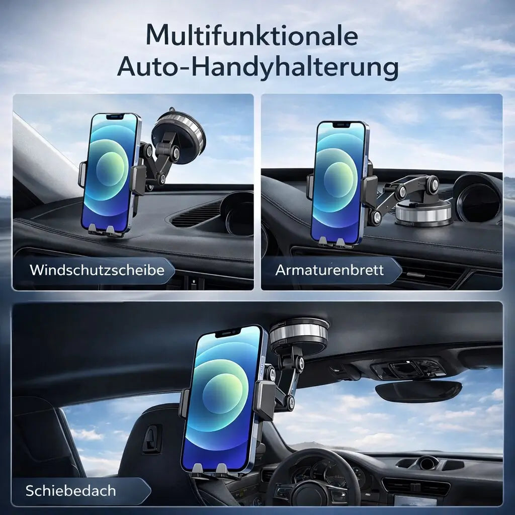 Smarttelefonholder for bil | Smarttelefonholder med sugekopp og 360° rotasjon | LuxGrip