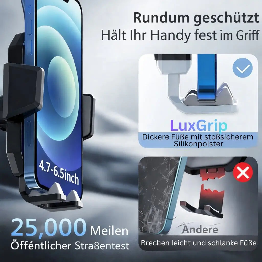Mobilholder til bilen med sugekopp | 360° dreibar holder for dashbord og frontrute