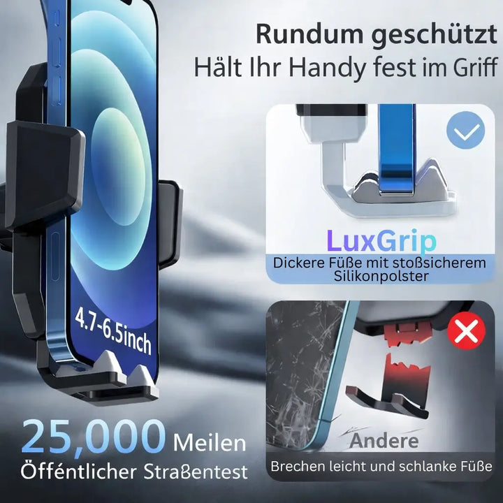 Smarttelefonholder for bil | Smarttelefonholder med sugekopp og 360° rotasjon | LuxGrip