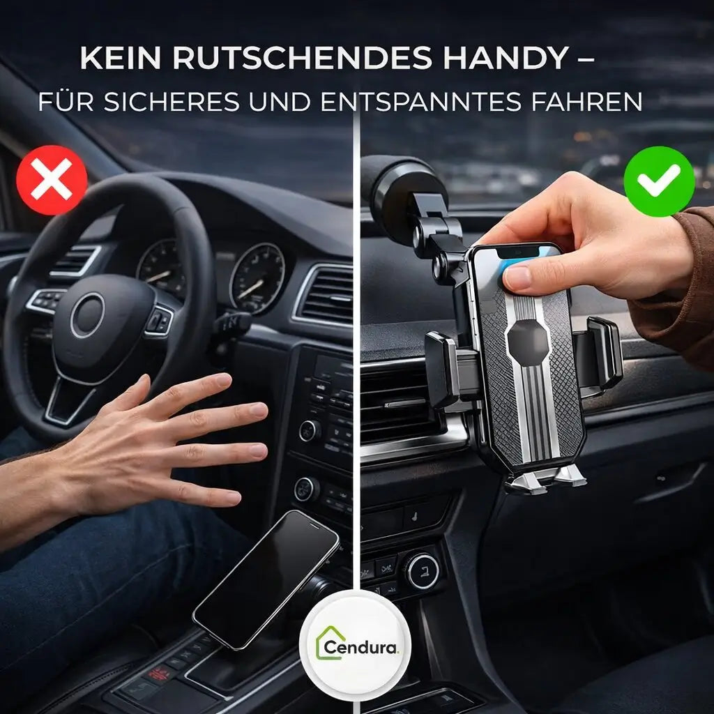 Mobilholder til bilen med sugekopp | 360° dreibar holder for dashbord og frontrute