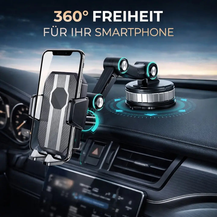 Mobilholder til bilen med sugekopp | 360° dreibar holder for dashbord og frontrute