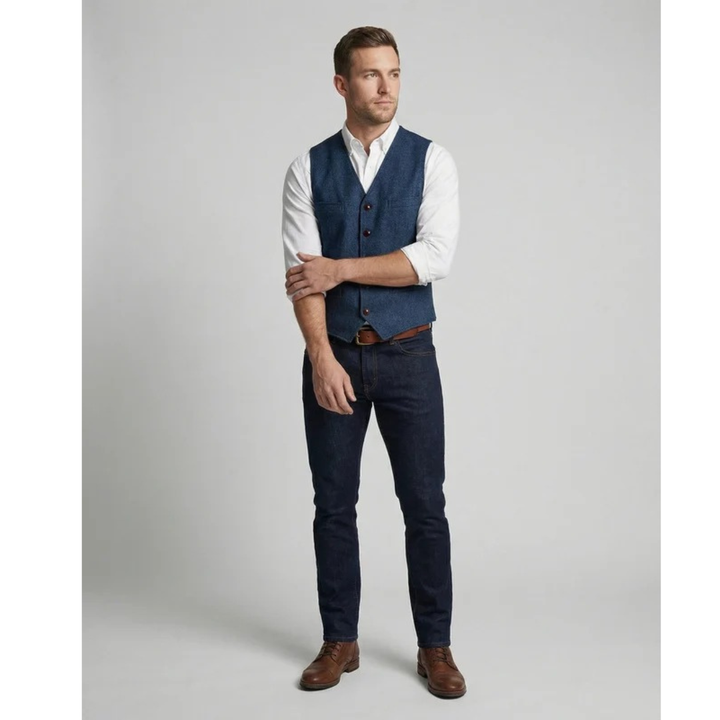 Elegant tradisjonell herrevest med knapper