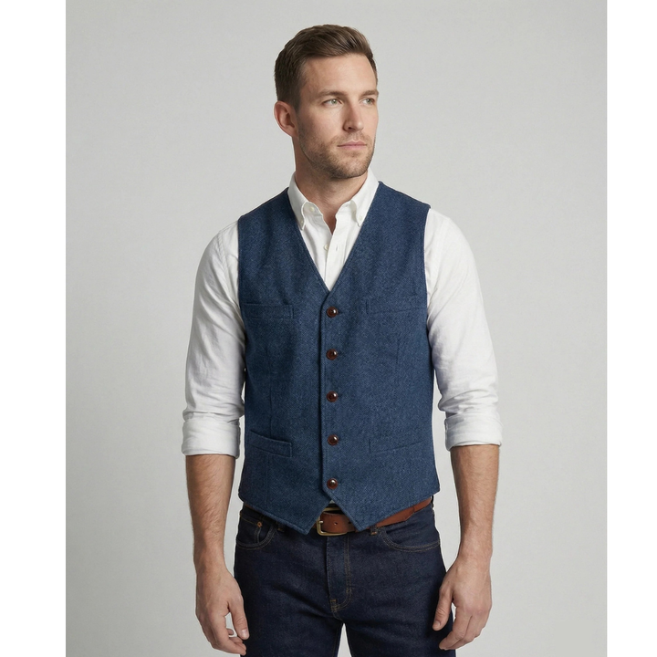 Elegant tradisjonell herrevest med knapper