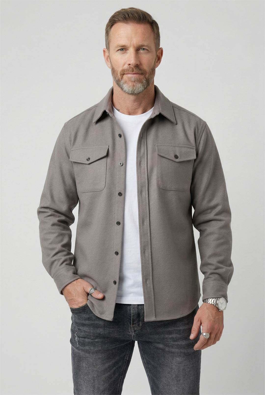 Overshirt-jakke til Herre med Brystlommer