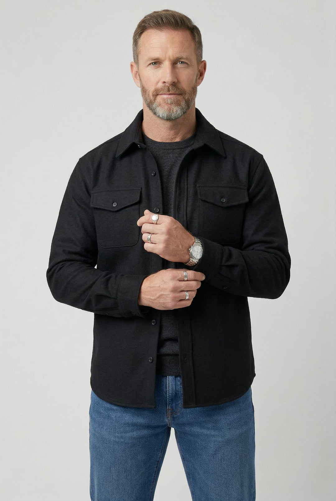 Overshirt-jakke til Herre med Brystlommer