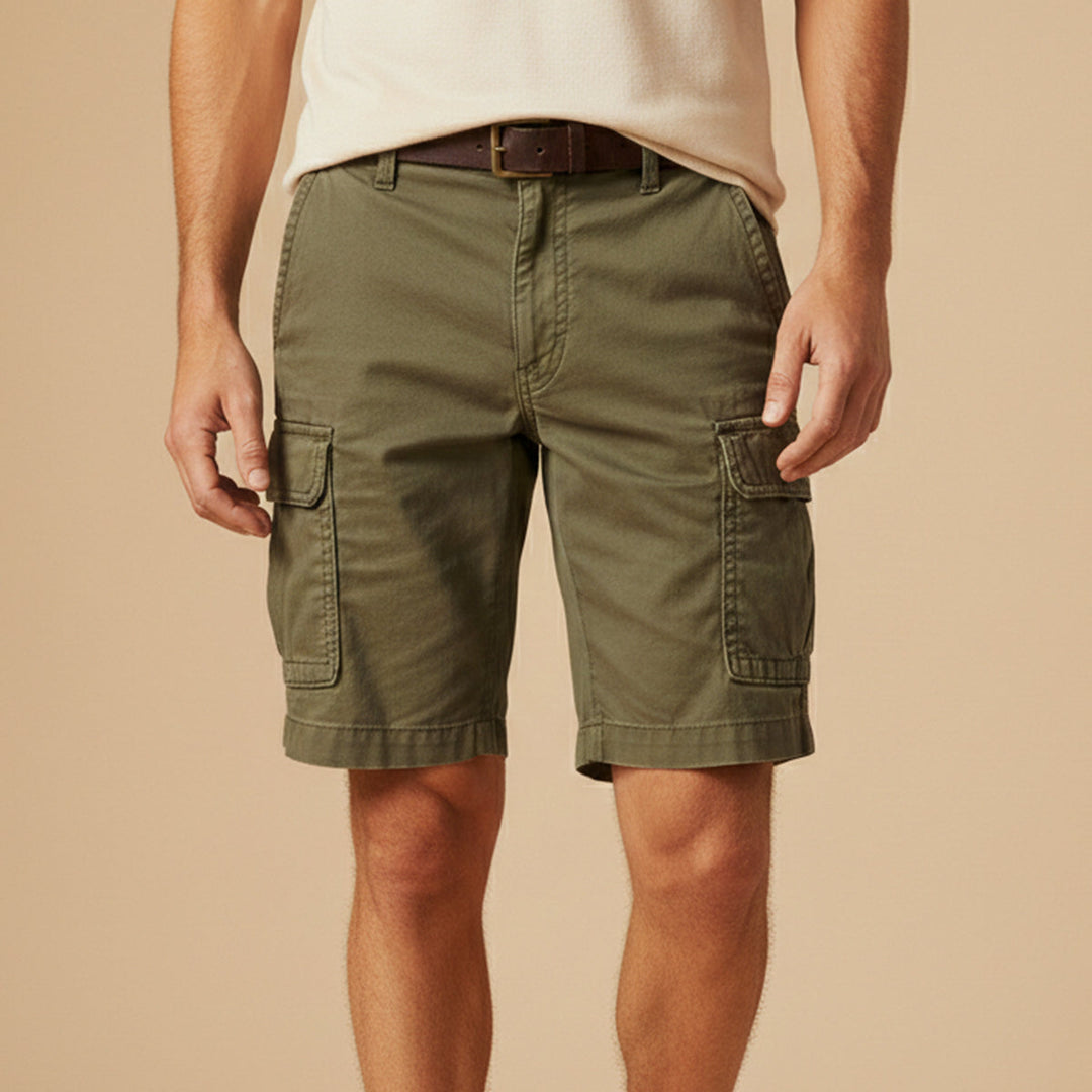 Cargoshorts for herre med klaffelommer