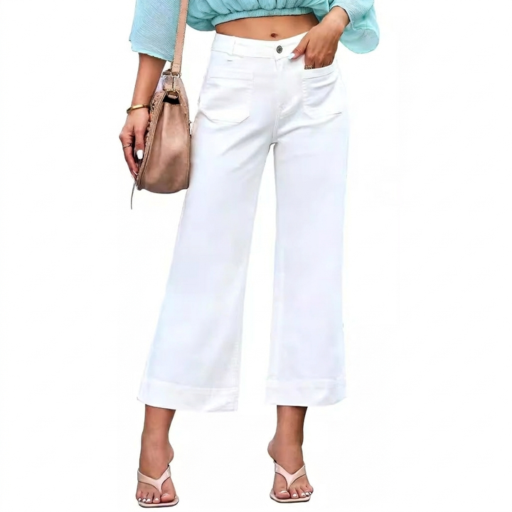 Casual Chic Høy Midje Straight Brede Ben Jeans