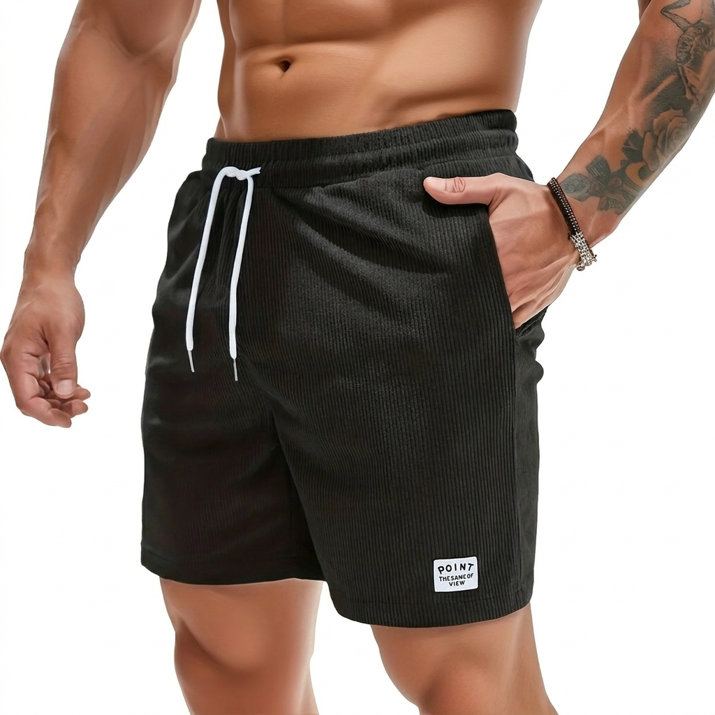 Herre Snøring Drawstring Kordfløyel Shorts
