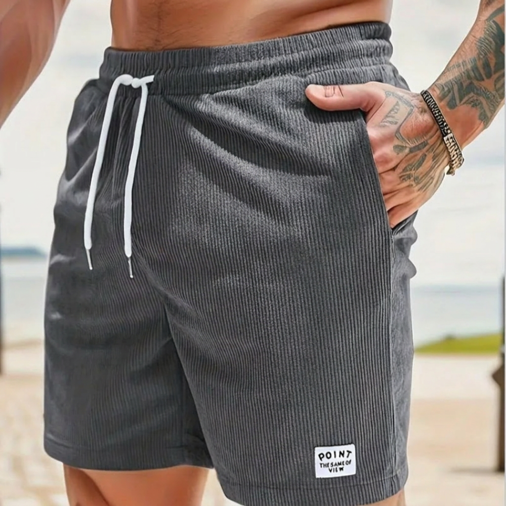 Herre Snøring Drawstring Kordfløyel Shorts