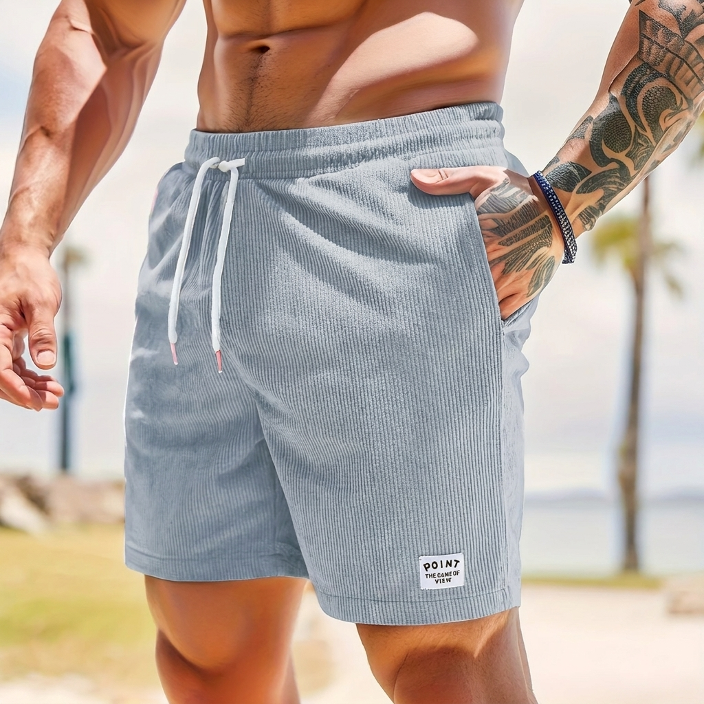 Herre Snøring Drawstring Kordfløyel Shorts