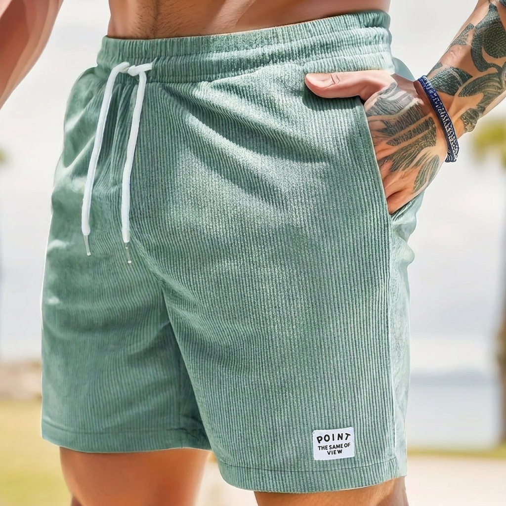 Herre Snøring Drawstring Kordfløyel Shorts