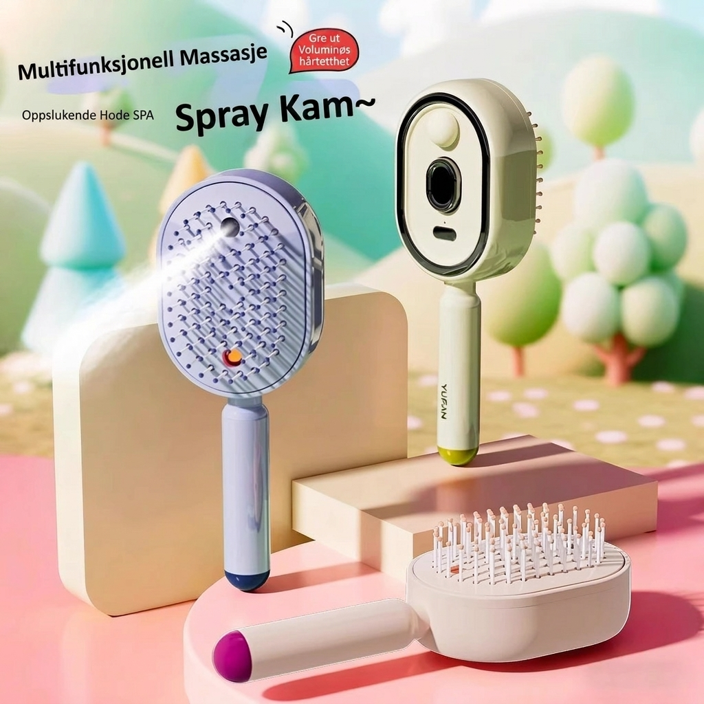 Smart Luftpose Massasje Hårbørste med Essensiell Olje Spray