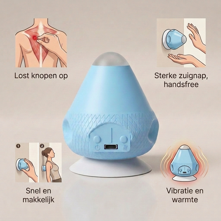 Triggerpunkt-veggmassasjeapparat med varme og vibrasjon