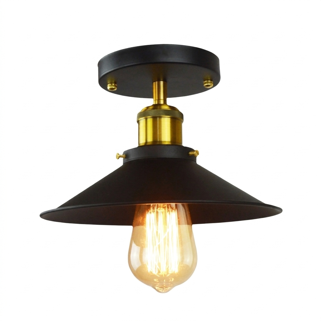 Industriell taklampe i jern i retrostil